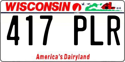 WI license plate 417PLR