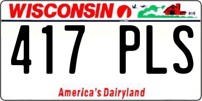 WI license plate 417PLS