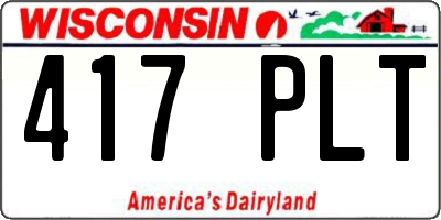 WI license plate 417PLT