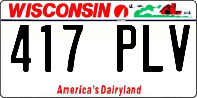 WI license plate 417PLV