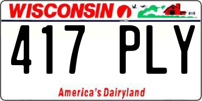 WI license plate 417PLY