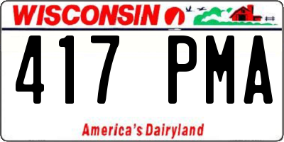WI license plate 417PMA