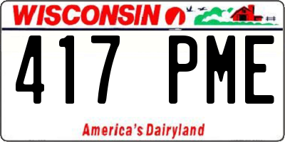 WI license plate 417PME