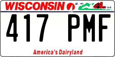 WI license plate 417PMF