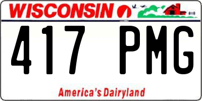 WI license plate 417PMG