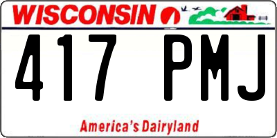 WI license plate 417PMJ