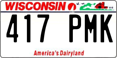 WI license plate 417PMK