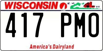 WI license plate 417PMO