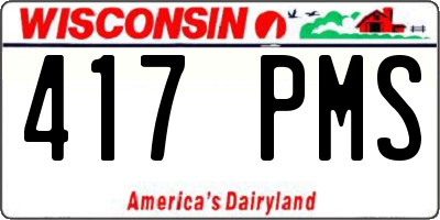 WI license plate 417PMS