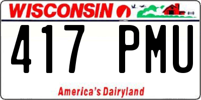 WI license plate 417PMU