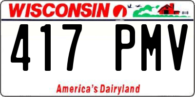 WI license plate 417PMV