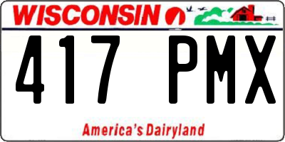 WI license plate 417PMX