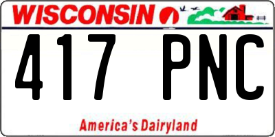 WI license plate 417PNC