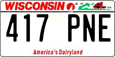 WI license plate 417PNE
