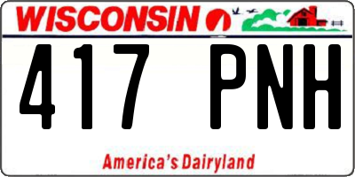 WI license plate 417PNH