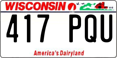 WI license plate 417PQU