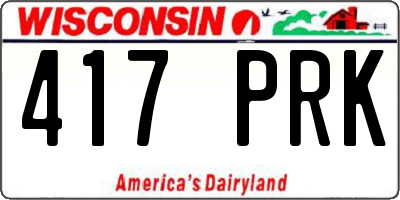 WI license plate 417PRK