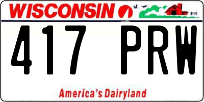 WI license plate 417PRW
