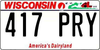 WI license plate 417PRY