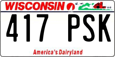 WI license plate 417PSK