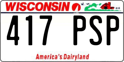WI license plate 417PSP