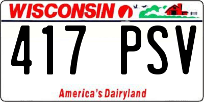 WI license plate 417PSV