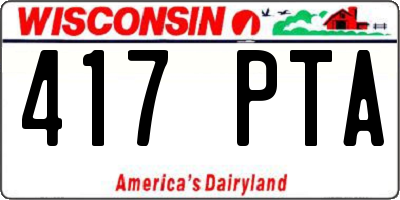 WI license plate 417PTA