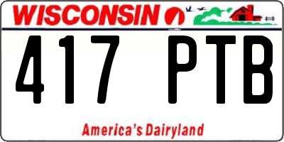 WI license plate 417PTB