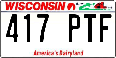 WI license plate 417PTF