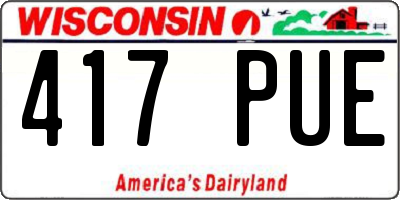 WI license plate 417PUE