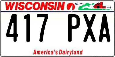 WI license plate 417PXA