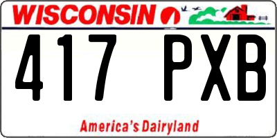 WI license plate 417PXB