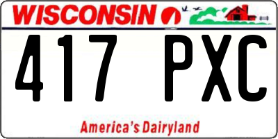 WI license plate 417PXC