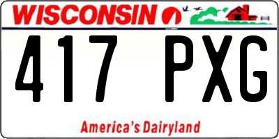 WI license plate 417PXG
