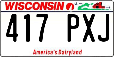 WI license plate 417PXJ