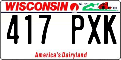 WI license plate 417PXK
