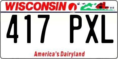 WI license plate 417PXL