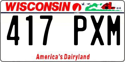 WI license plate 417PXM