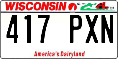 WI license plate 417PXN