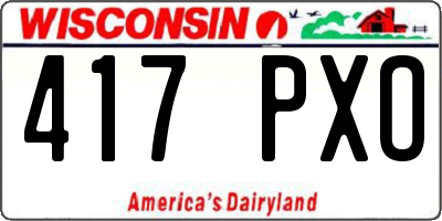 WI license plate 417PXO