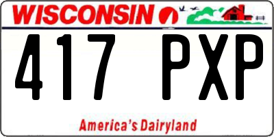 WI license plate 417PXP