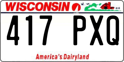 WI license plate 417PXQ