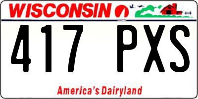 WI license plate 417PXS