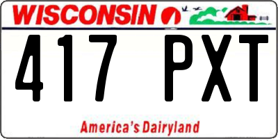 WI license plate 417PXT