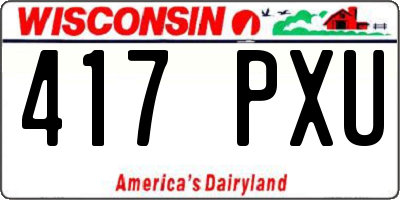 WI license plate 417PXU