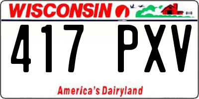 WI license plate 417PXV