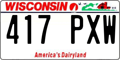 WI license plate 417PXW