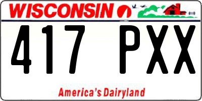 WI license plate 417PXX