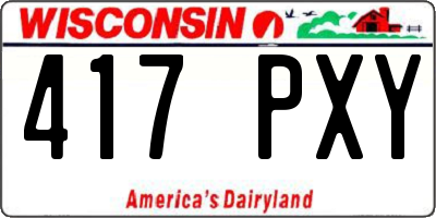 WI license plate 417PXY