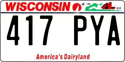 WI license plate 417PYA